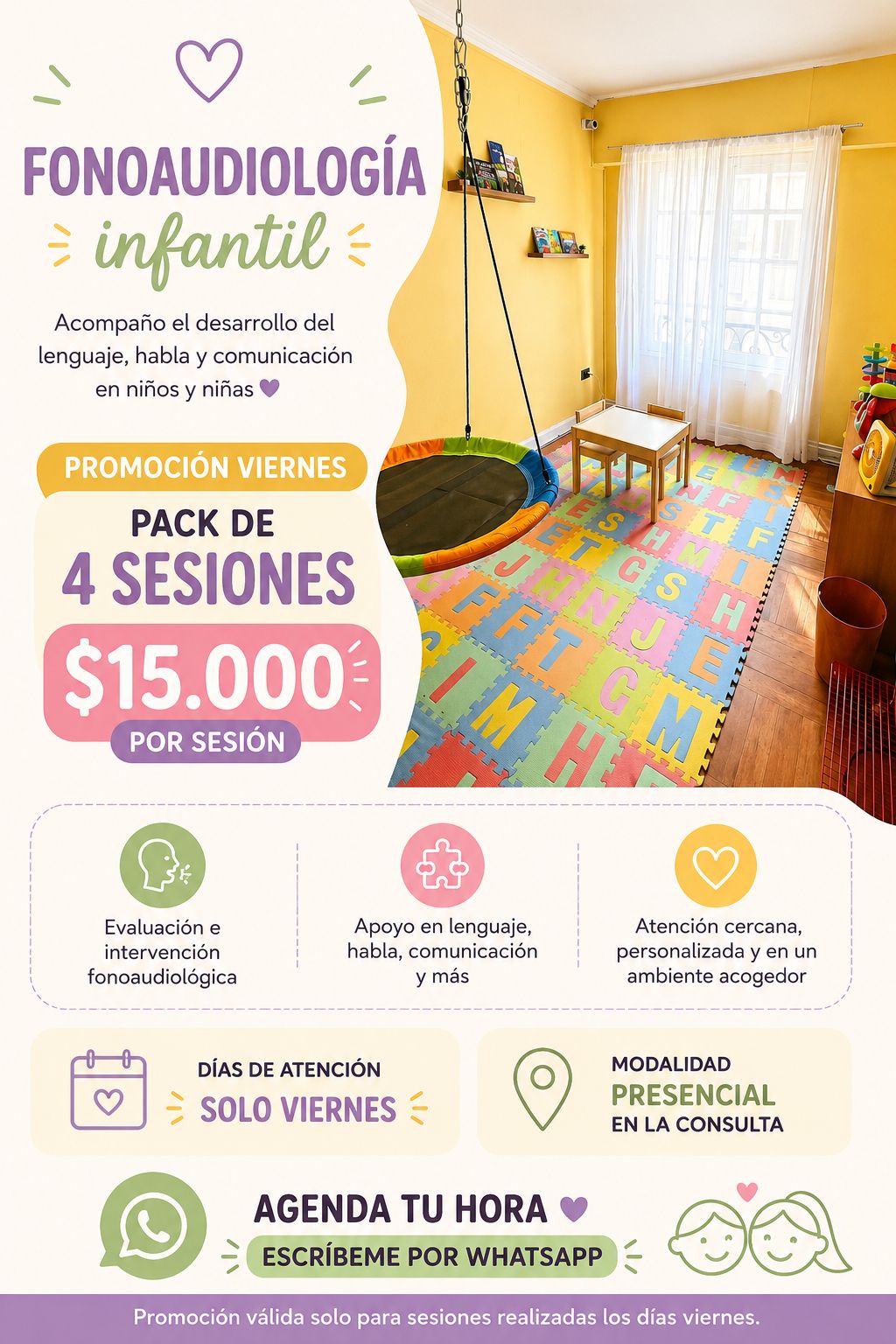 Promoción Fonoaudiología Infantil Pack de sesiones
